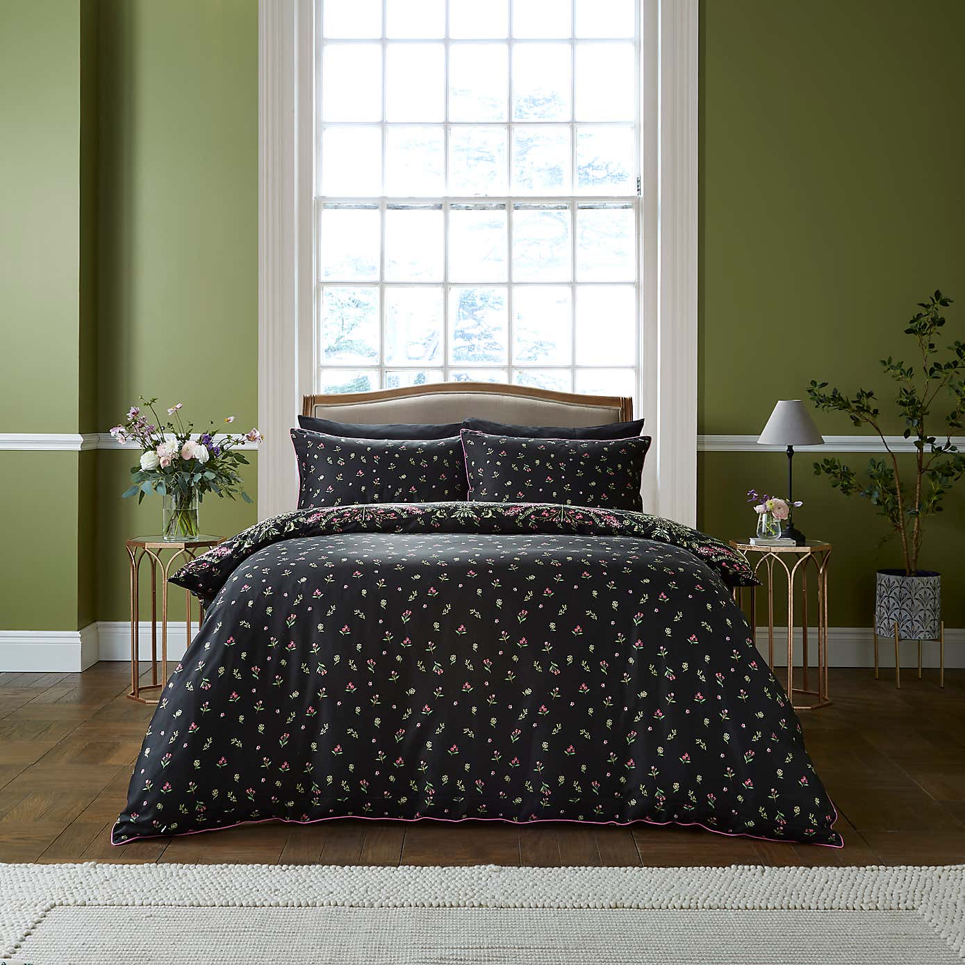 Dorma Botanical Panel Duvet Cover & Pillowcase Set