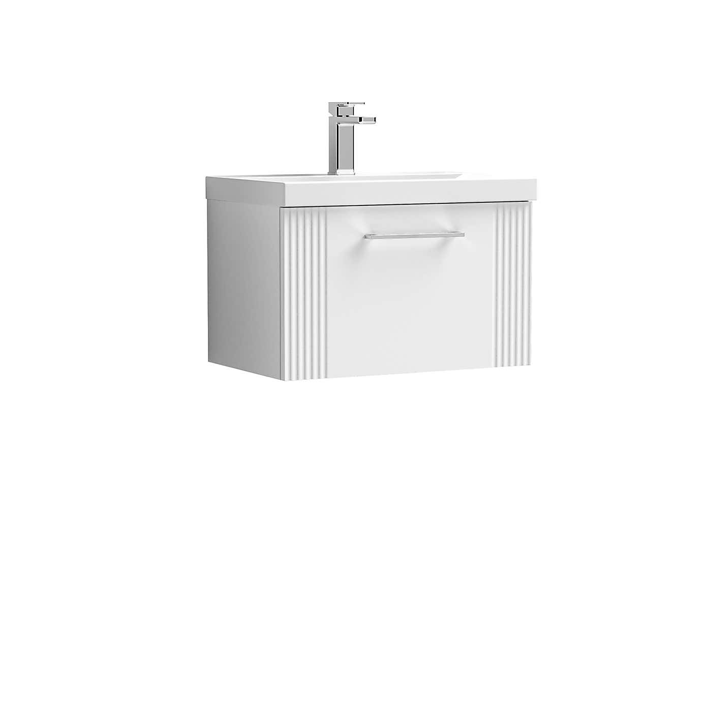 Deco Wall Mounted Single Drawer Vanity Unit with Basin