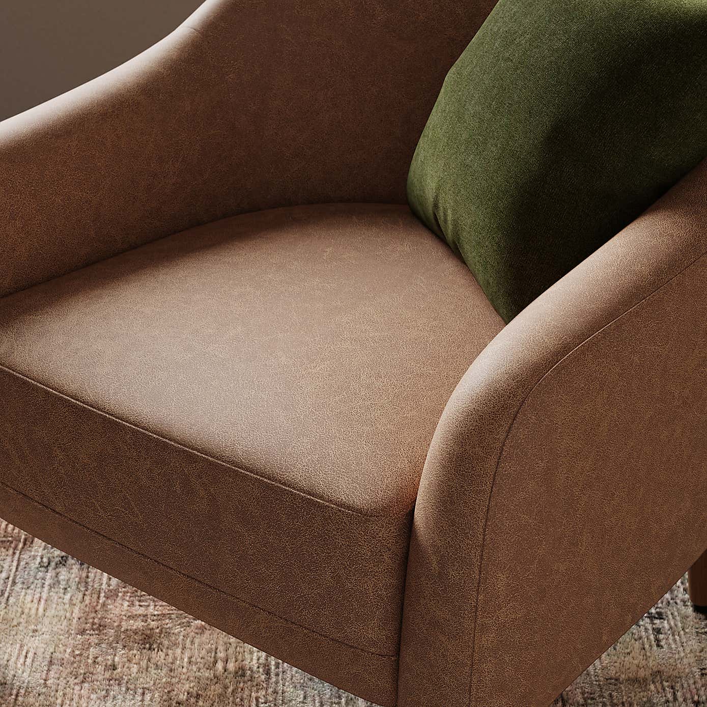 Kaspar Relaxed Faux Leather Tub Chair