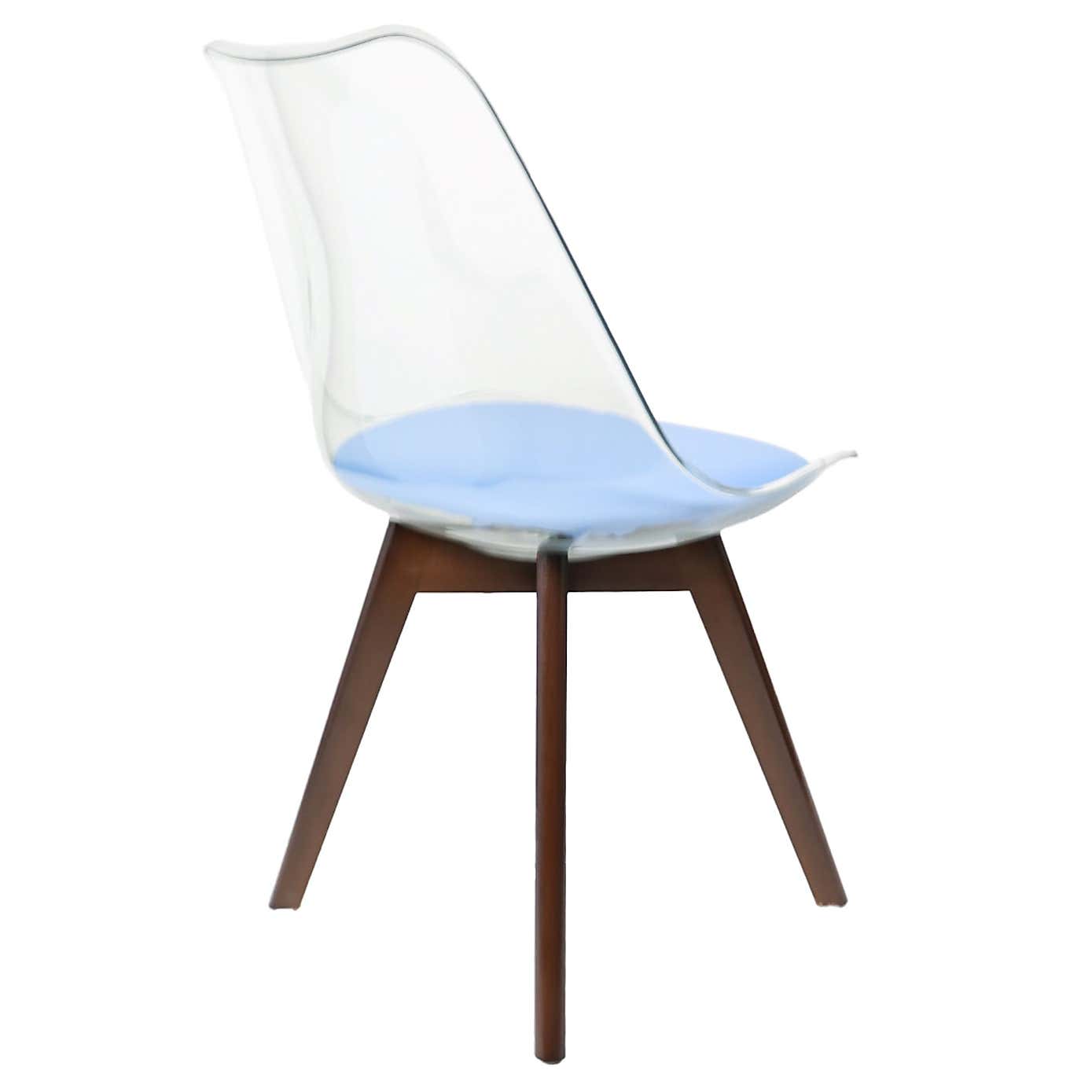 Fusion Living Soho Clear Plastic Dining Chair with Squared Legs