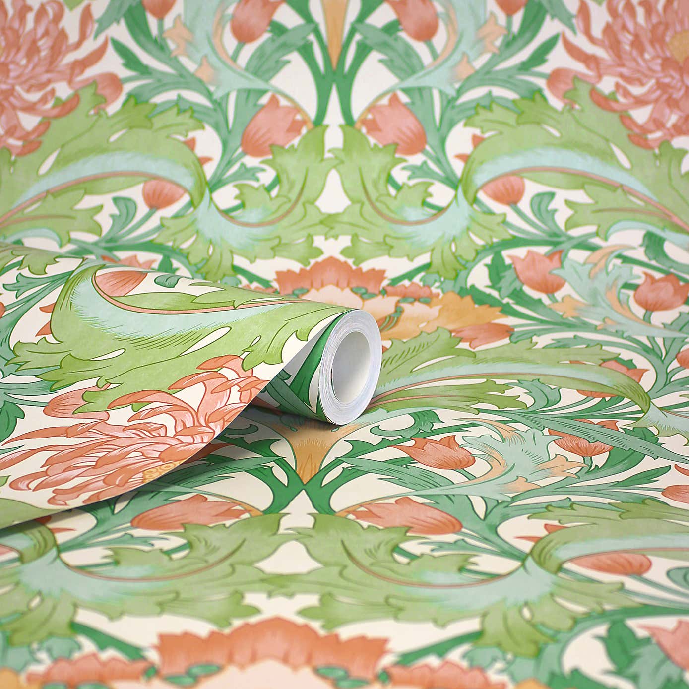 Archive Damask Scroll Wallpaper