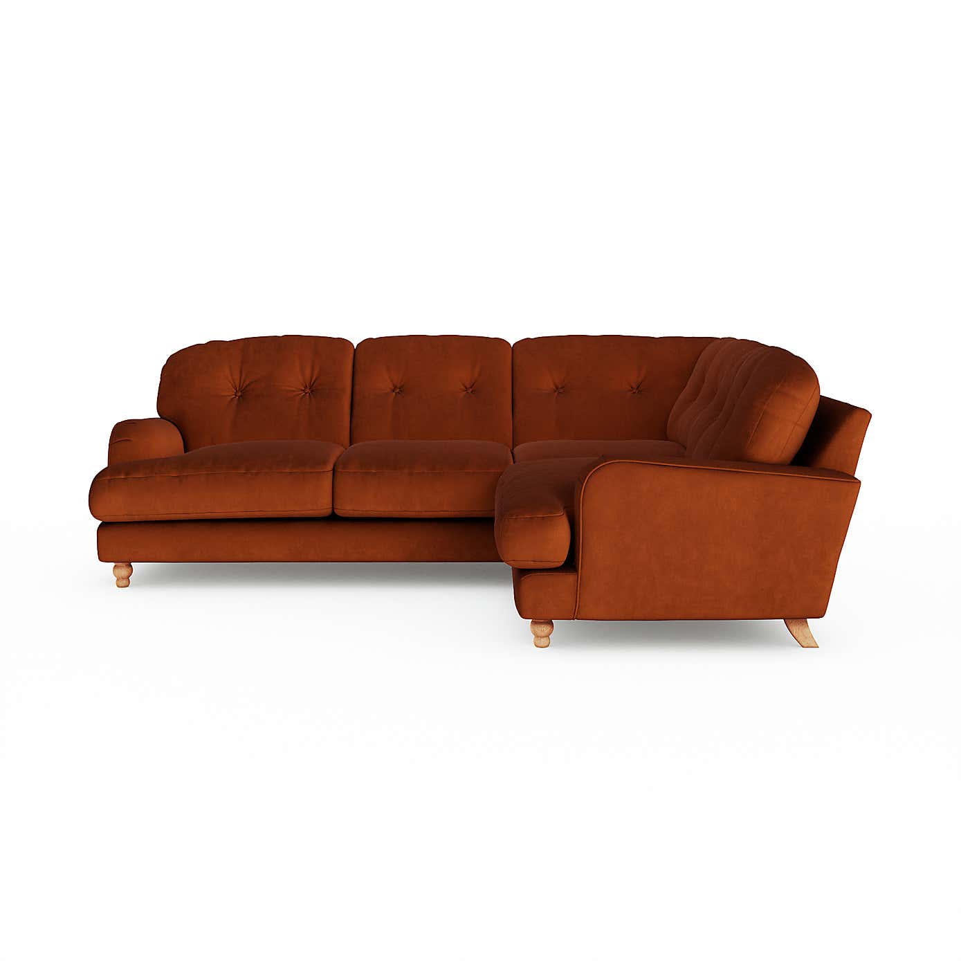 Martha Matte Plush Velvet Full Corner Sofa