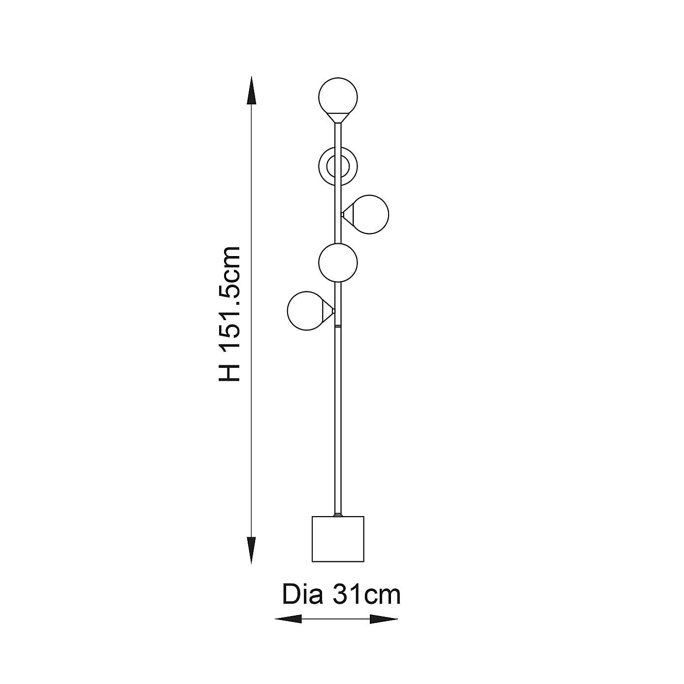 Vogue Lighting Willis 5 Light Floor Lamp