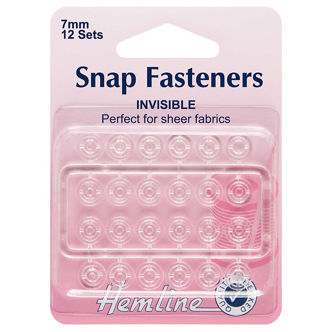 Hemline Clear Nylon Snap Fasteners 7mm