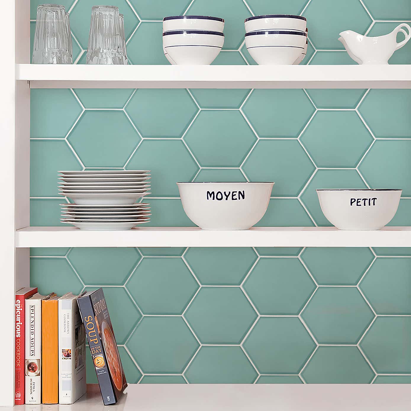 InHome Self Adhesive Backsplash Hexagon Tiles