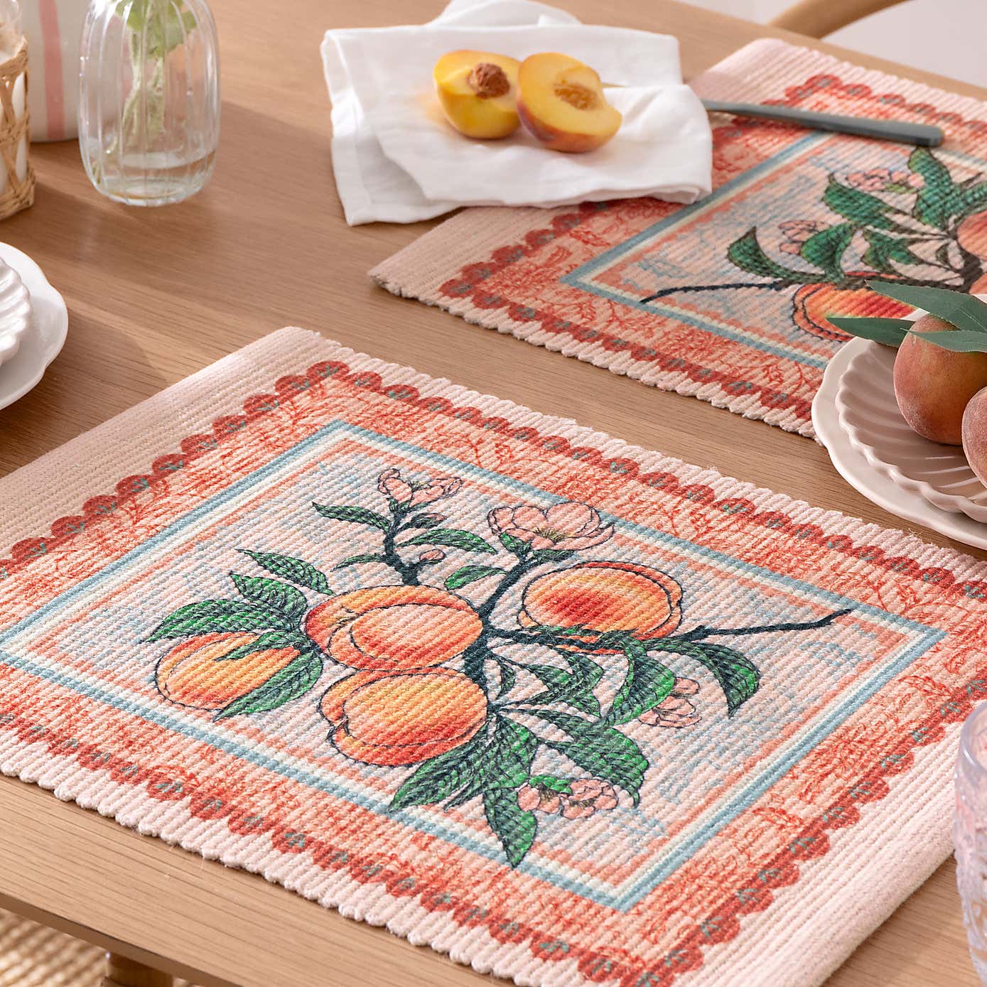 Furn Set of 4 Anemone Peaches Placemats