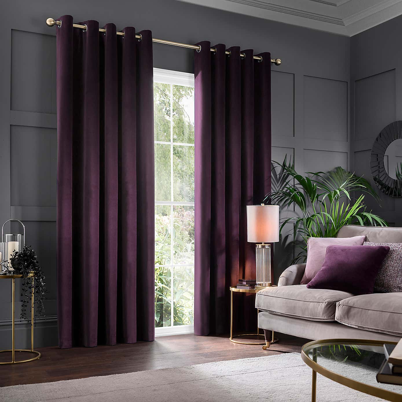 Clara Velvet Eyelet Curtains