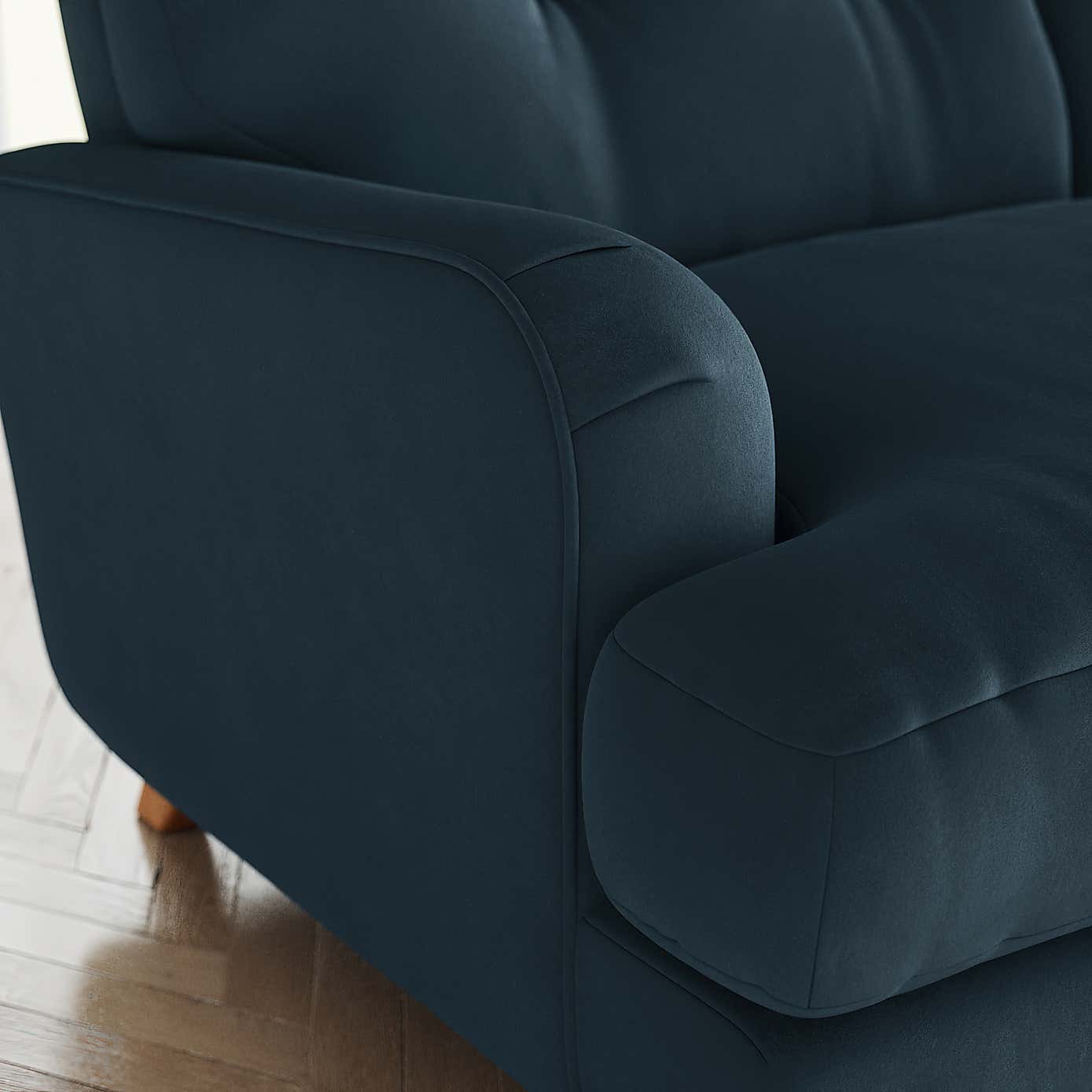 Martha Matte Plush Velvet 3 Seater Sofa