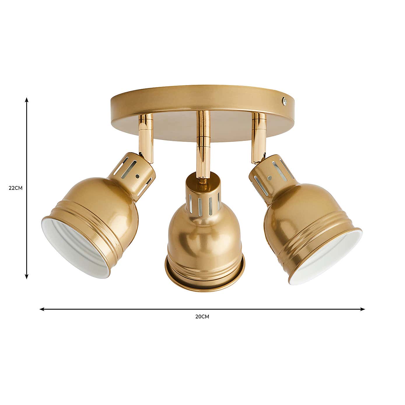 Issac 3 Light Semi Flush Ceiling Fitting
