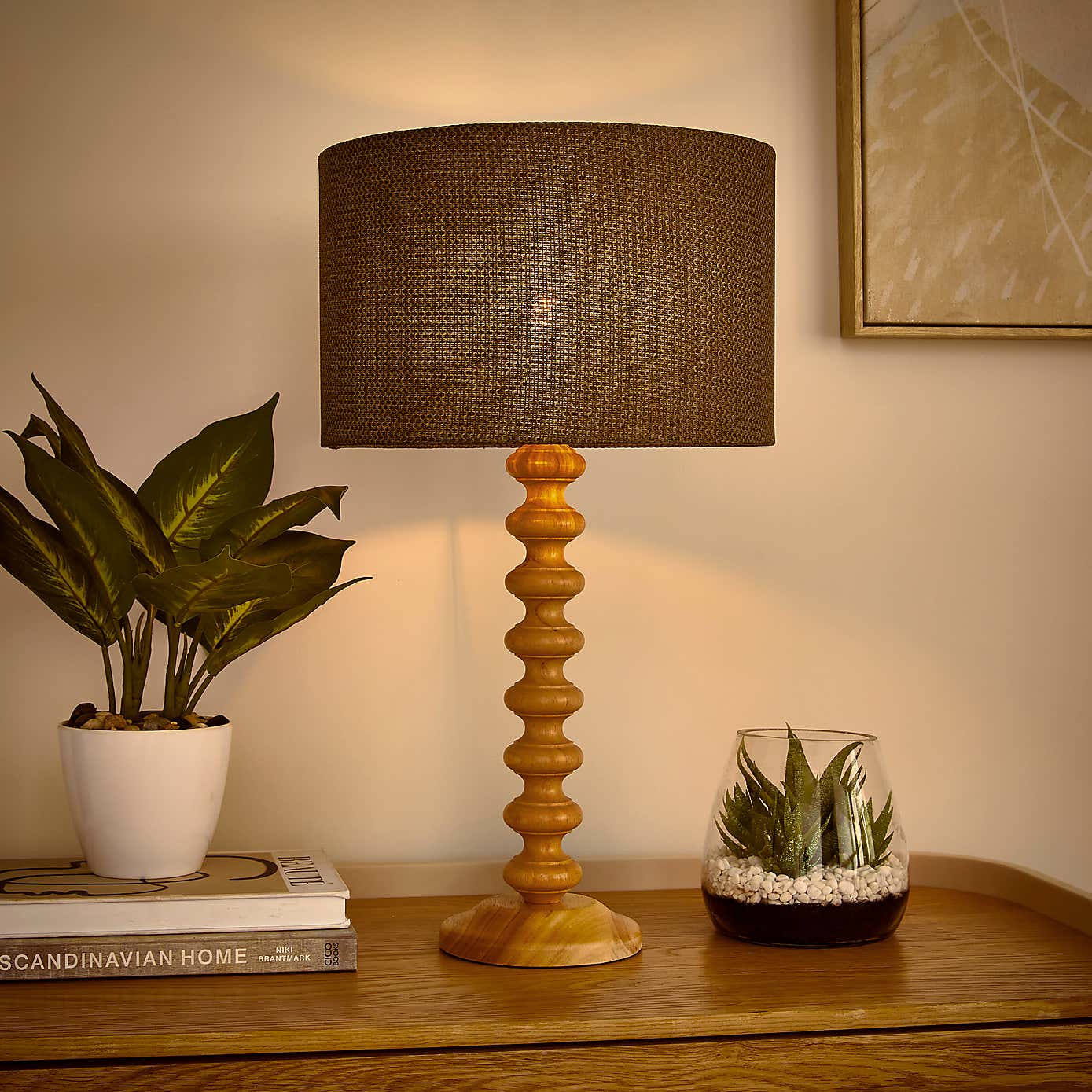 Barkweave Easy Fit Drum Lamp Shade