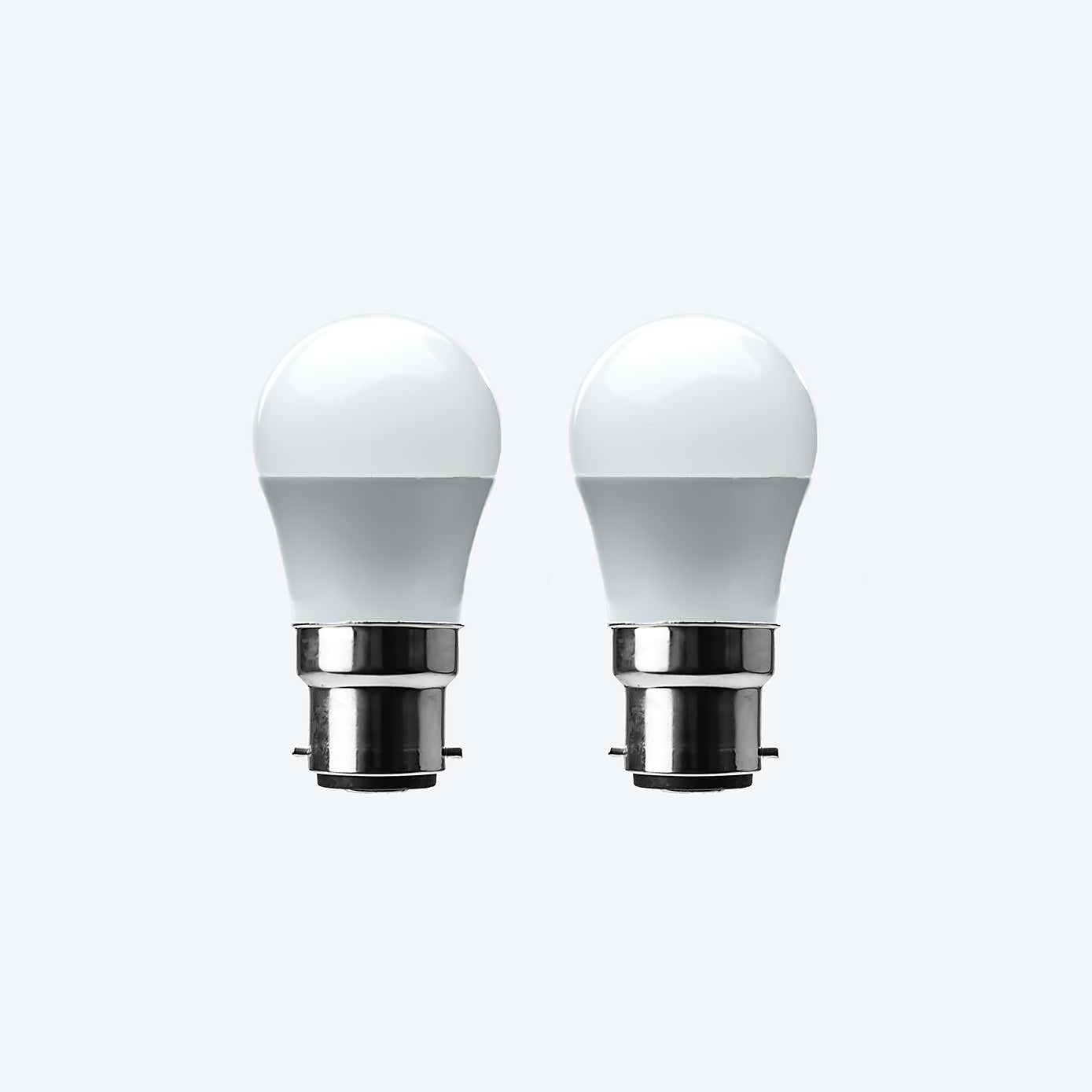 Status 5.5W Dimable Pearl BC Mini Globe 2 Pack