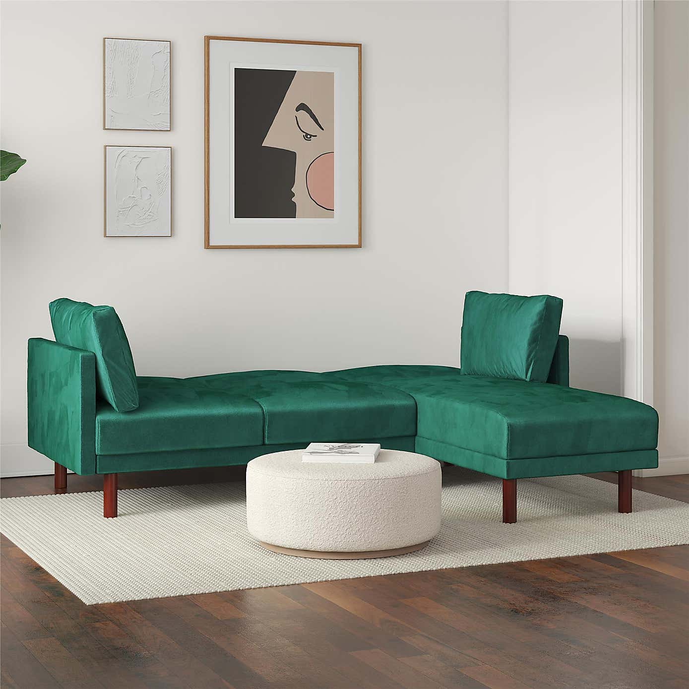 Clair Velvet Sprung Seat Sectional Sofa