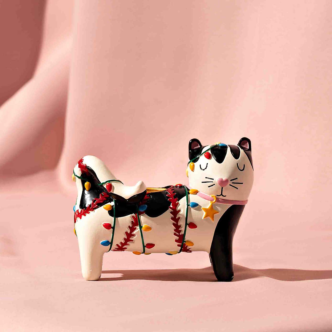 Raspberry Blossom Cat Shaped Candle Holder