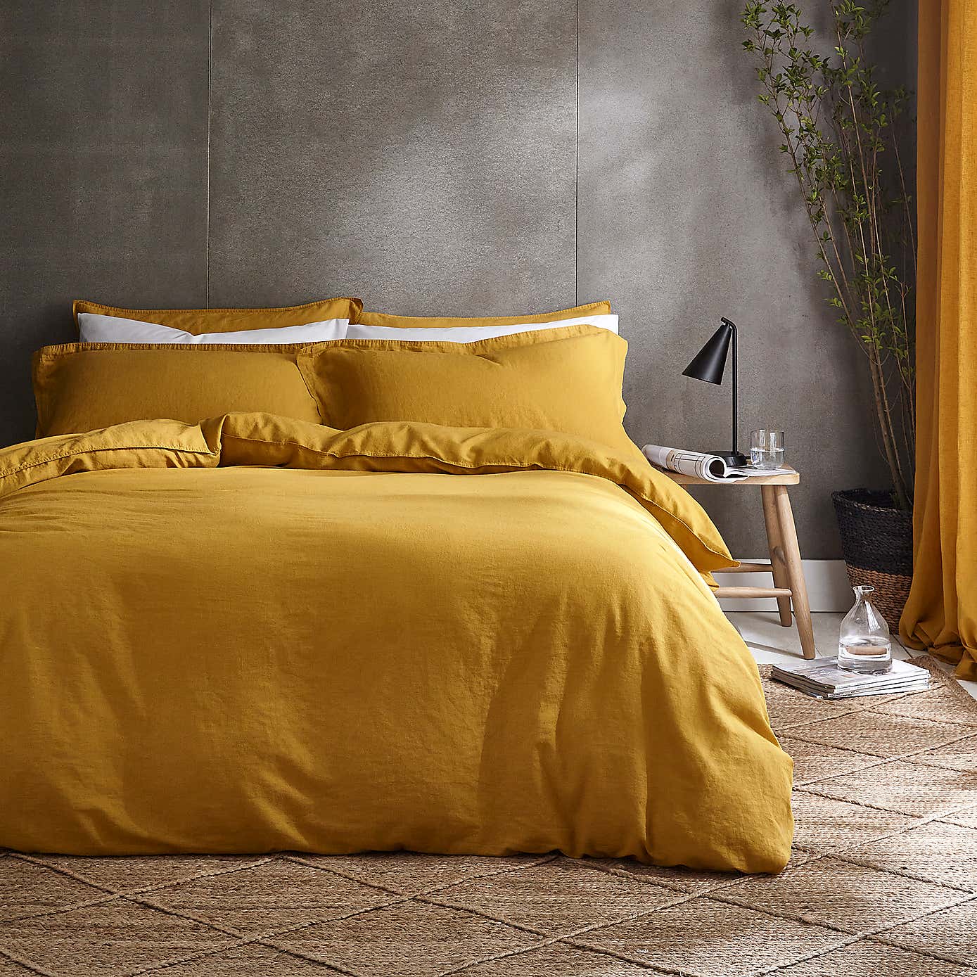 Cotton Linen White Duvet Cover & Pillowcase Set