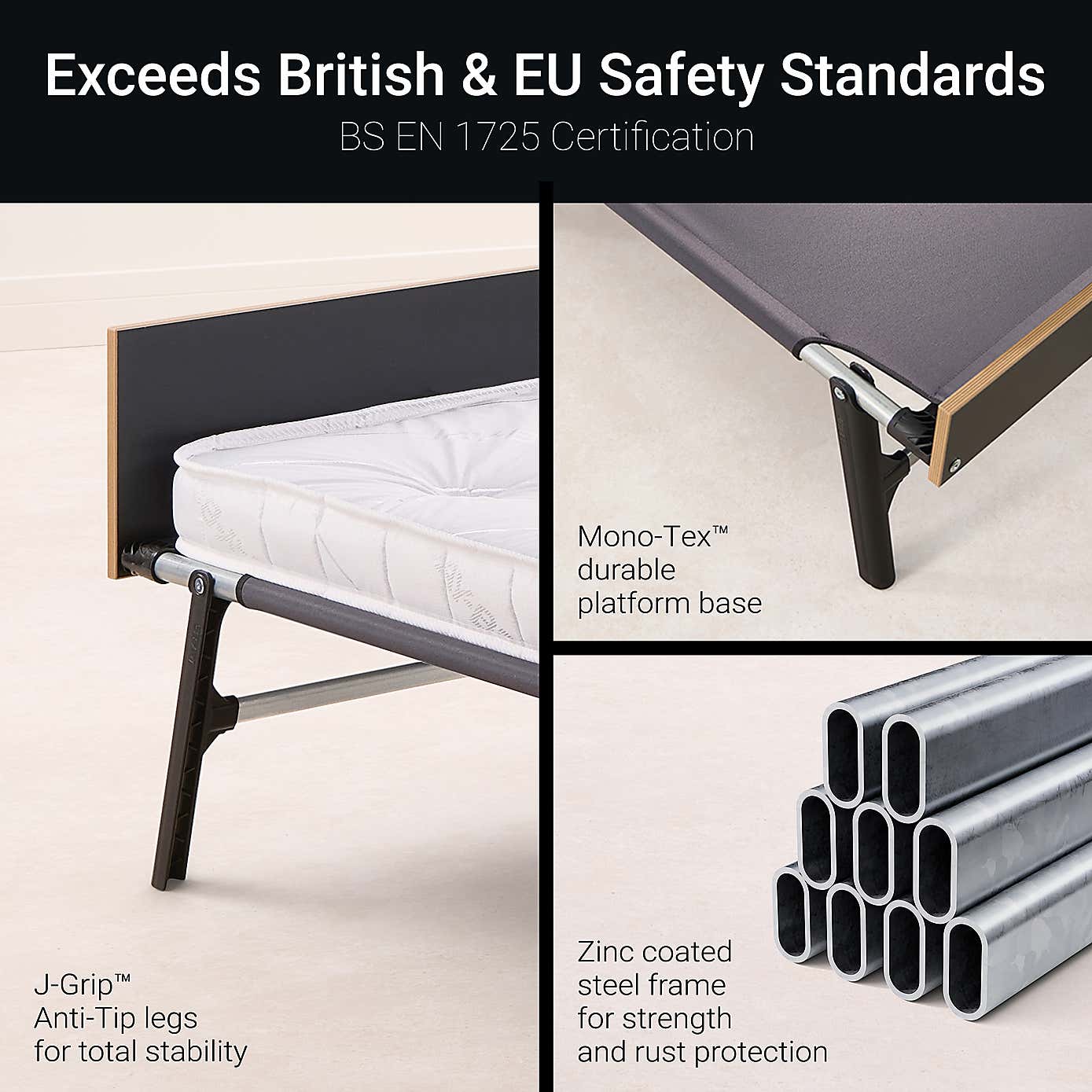 Jay-Be Grand Folding Bed with e-Pocket Tufted Mattress