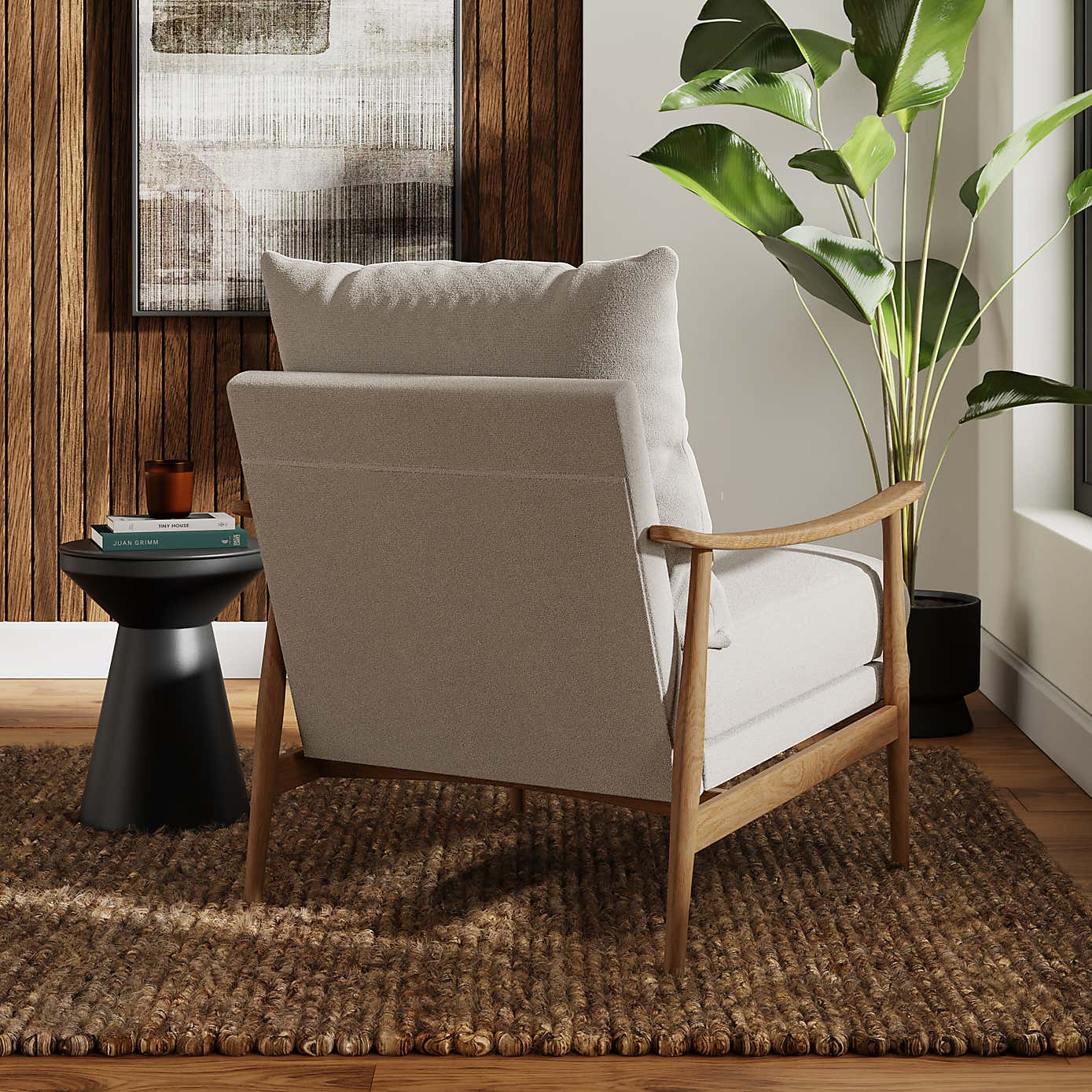 Nelson Wooly Textured Weave Occasional Armchair