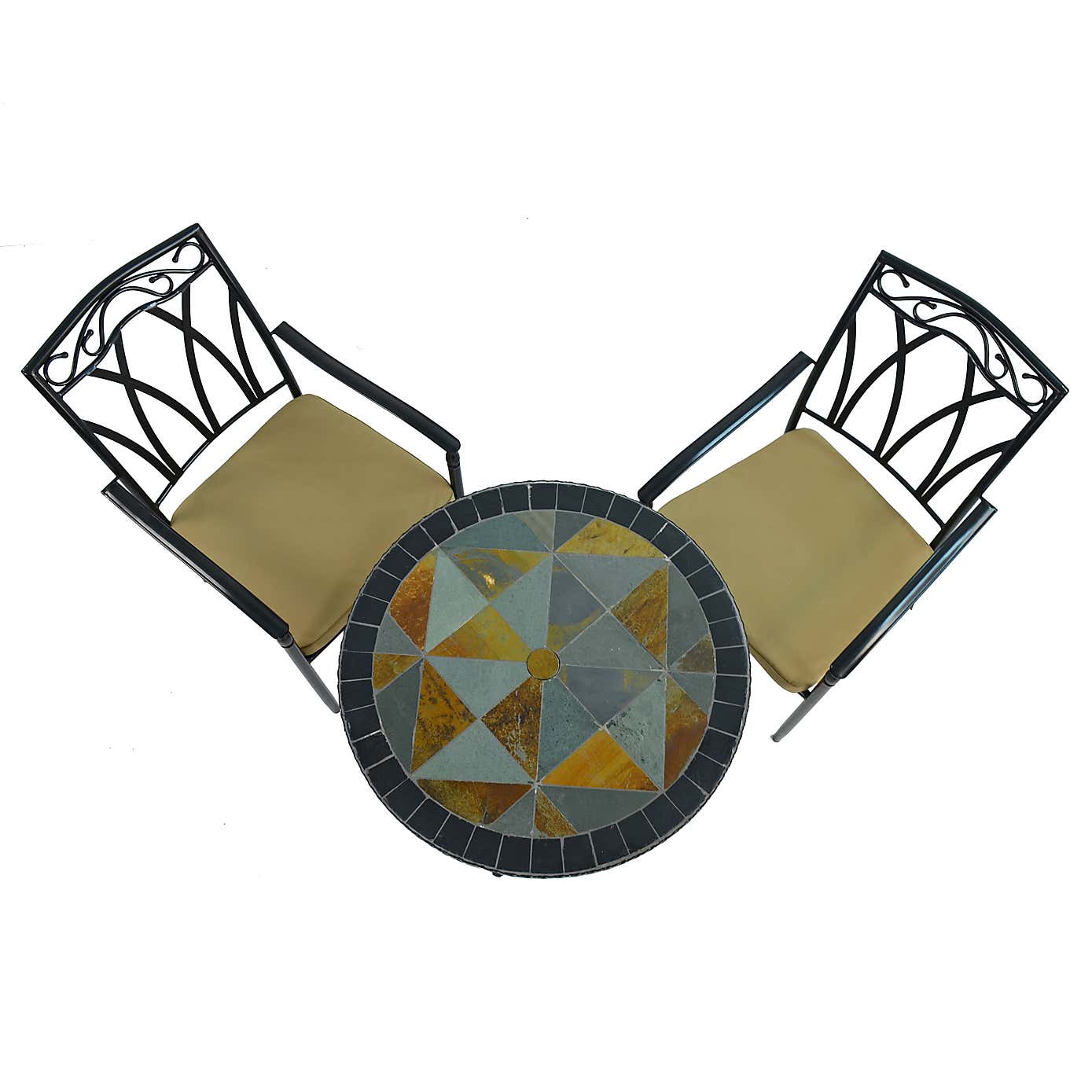 Tampa 76cm Bistro Table Set with 2 Austin Chairs