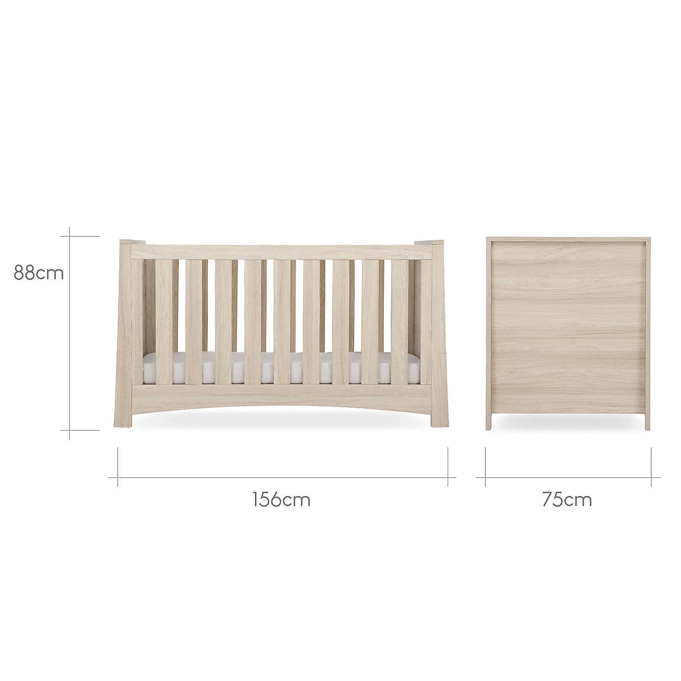 CuddleCo Isla 3 Piece Nursery Furniture Set, Ash