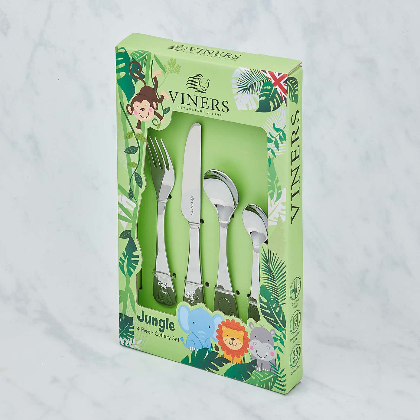 Kids Viners Jungle 4 Piece Cutlery Set