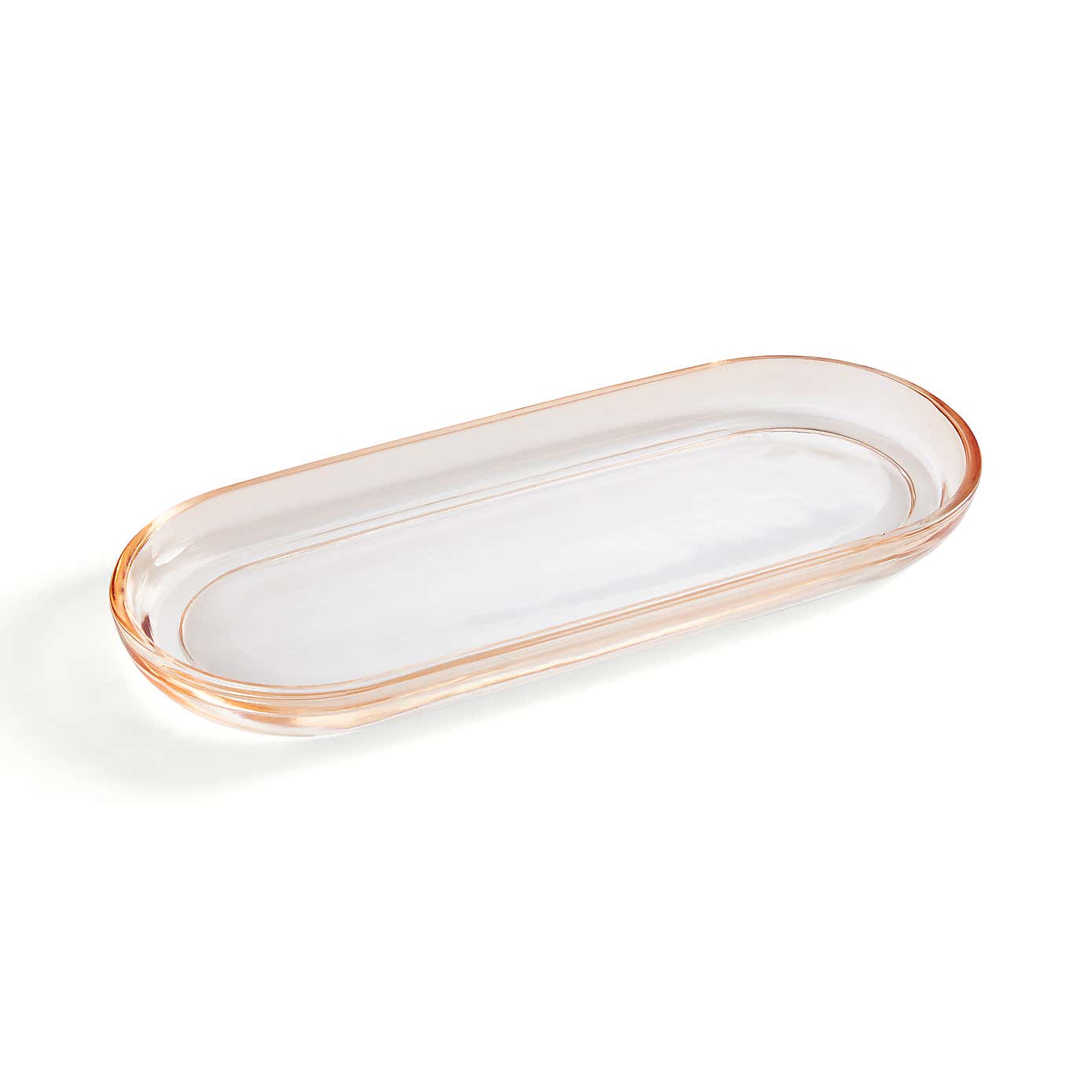 Ombre Apricot Glass Oval Tray