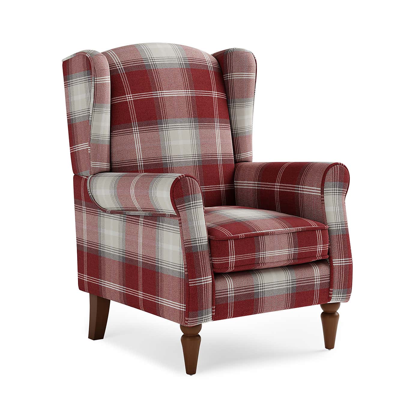 Oswald Check Wingback Armchair