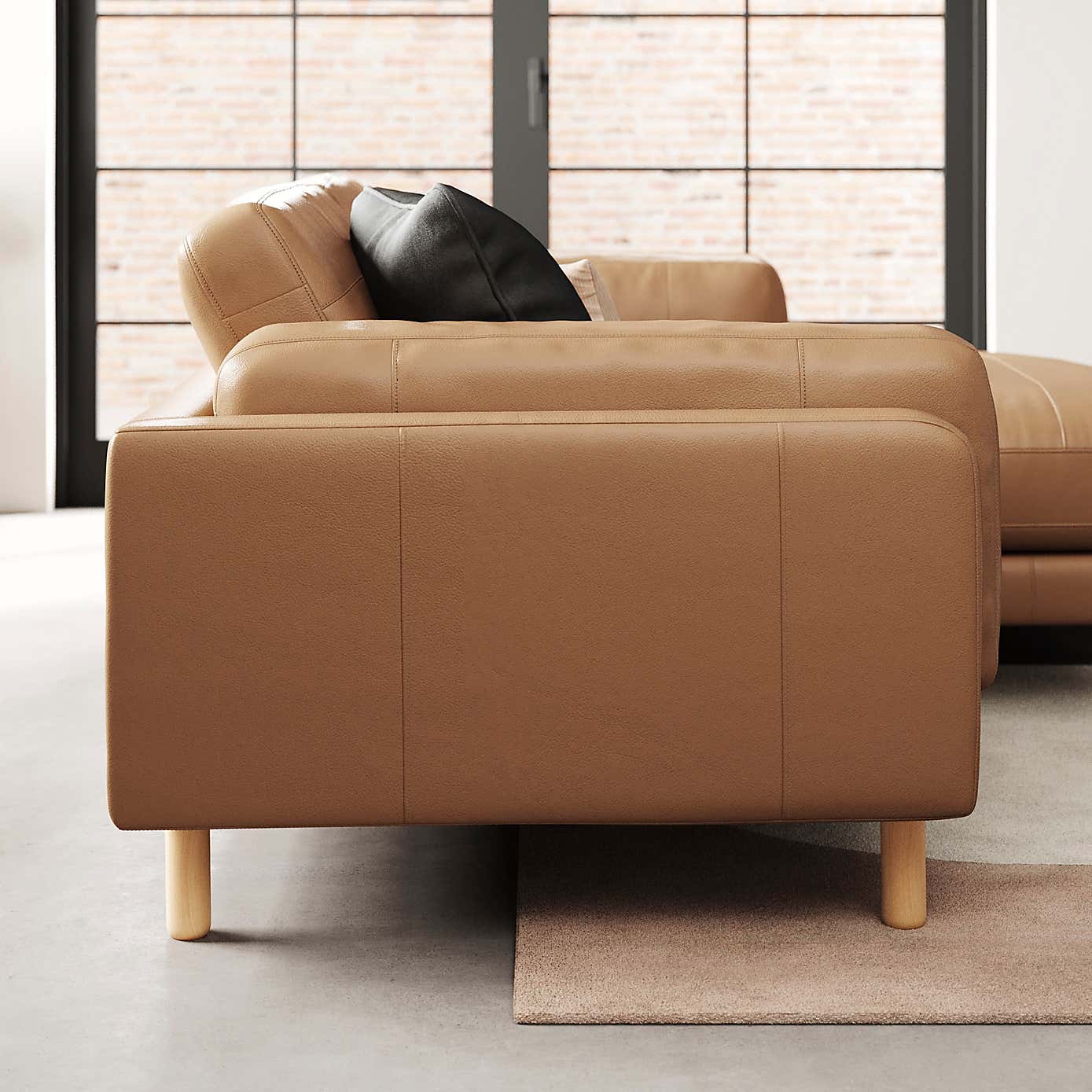 Newton Classic Leather Corner Chaise Sofa