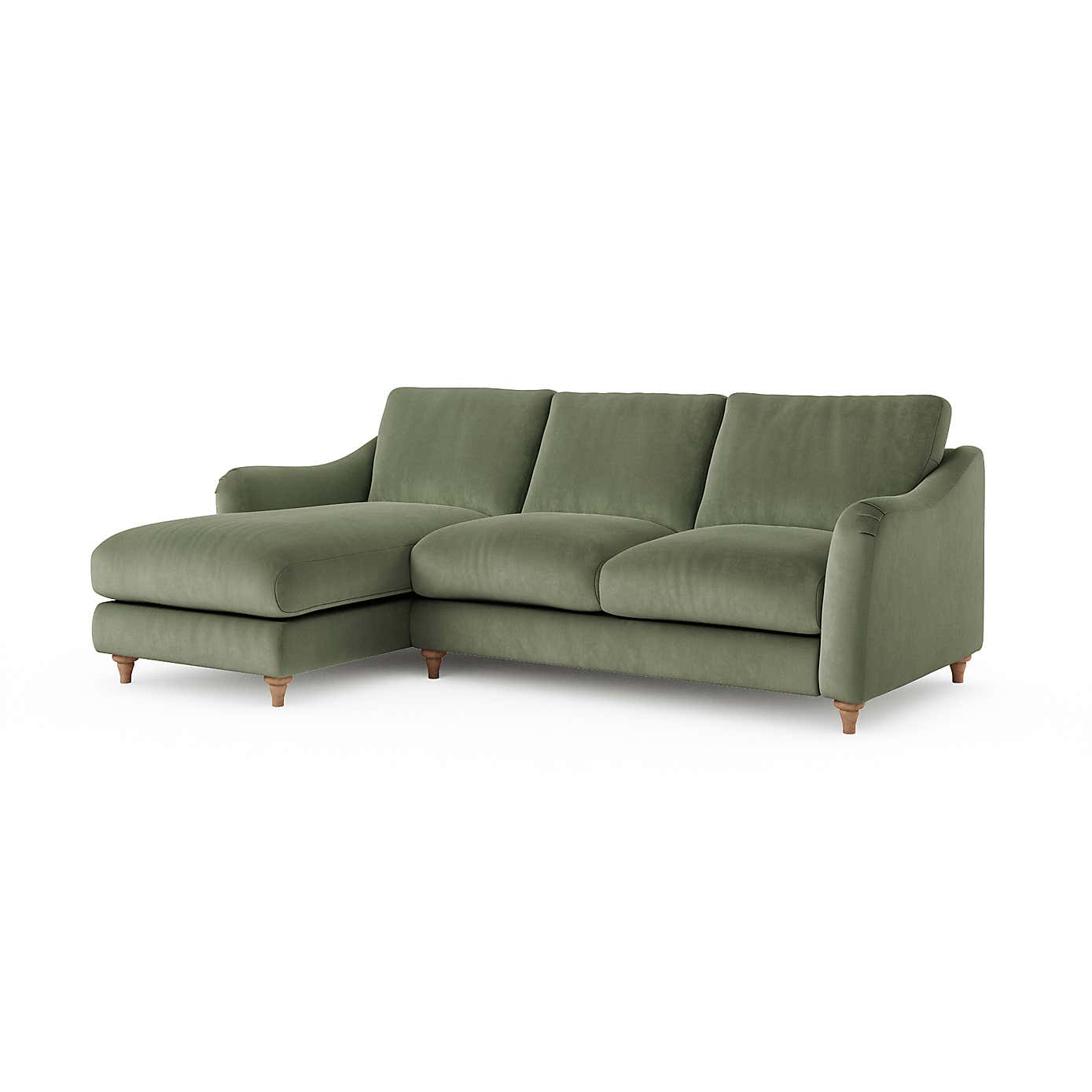 Hattie Matte Plush Velvet Corner Chaise Sofa