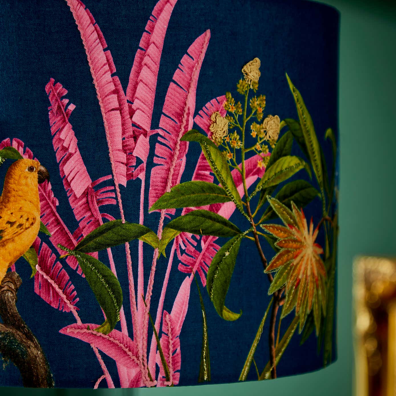 Tropical Paradise Embroidered Lamp Shade