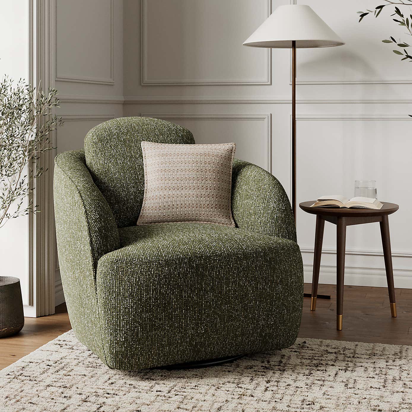 Wren Mixed Boucle Swivel Chair