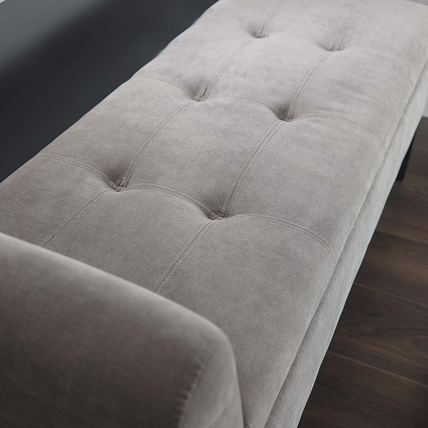 Balmoral Window Seat, Silver Chenille