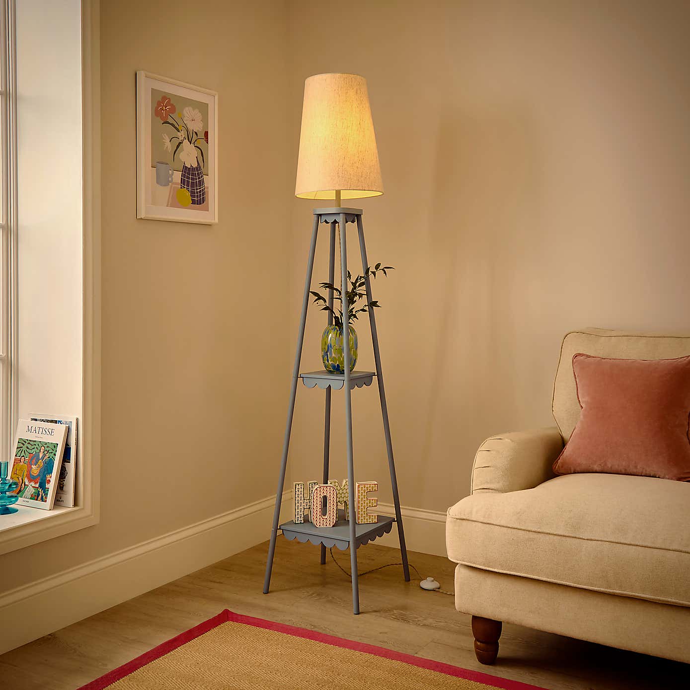 Remi Shelved Tripod Floor Lamp