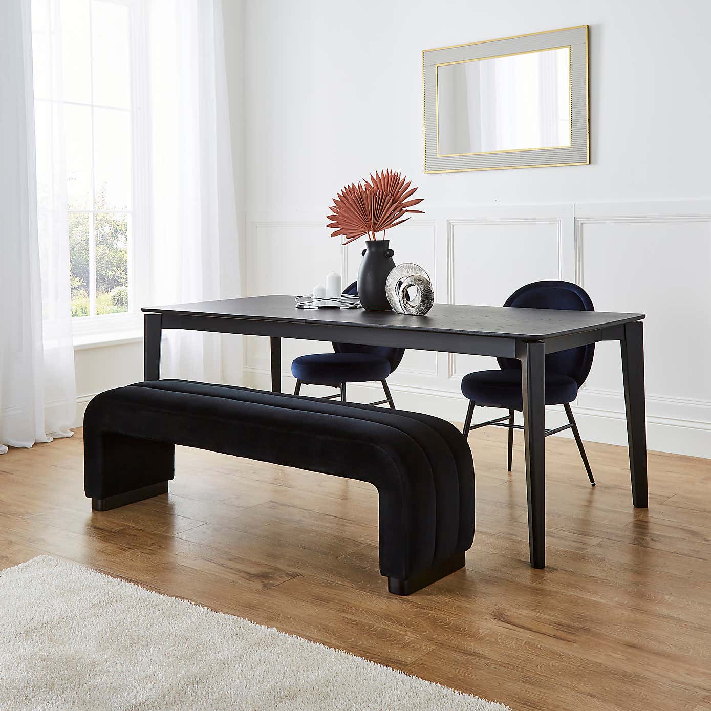 Lucilla Velvet Dining Bench