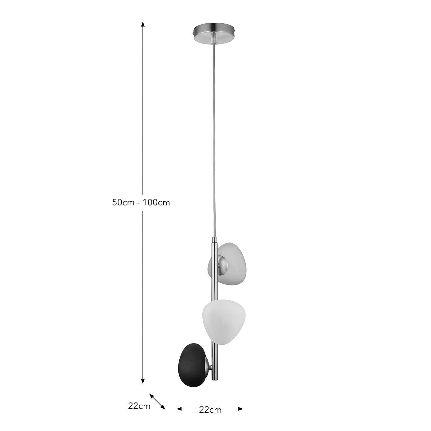 Pebble 3 Light Adjustable Pendant Light
