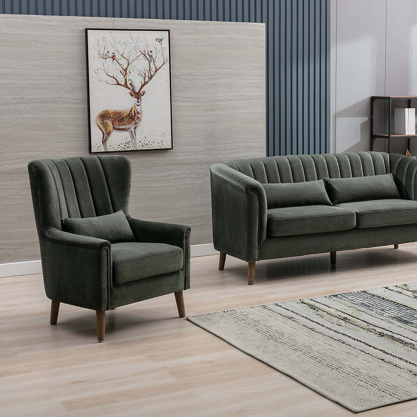 Image Furnishings Charlotte Velvet Wingback Occasional Armchair