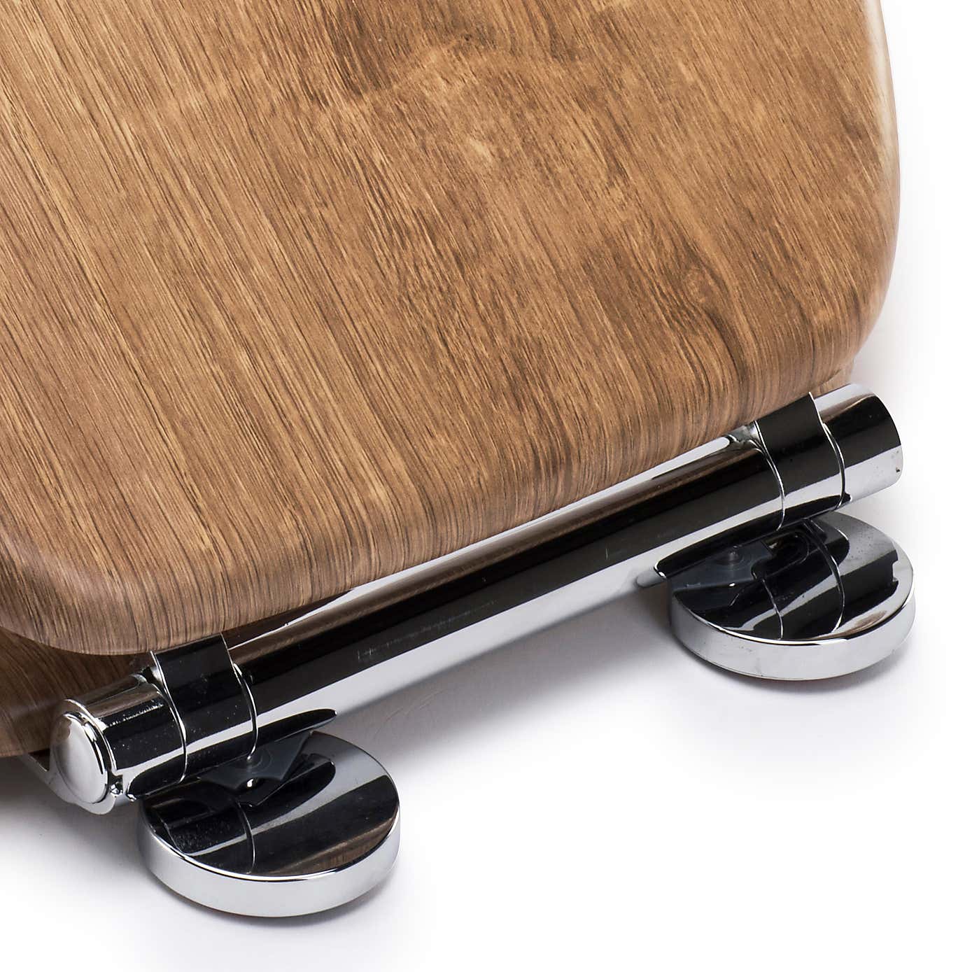 Croydex Ontario Teak Effect Flexi Fix Oval Toilet Seat