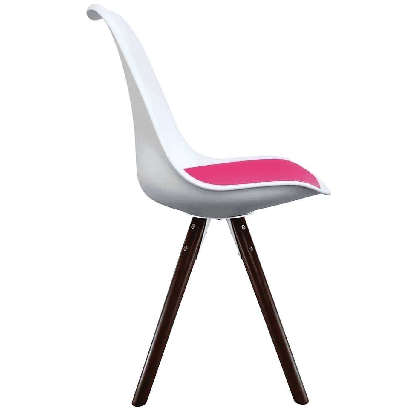 Fusion Living Soho White Plastic Dining Chair with Pyramid Legs