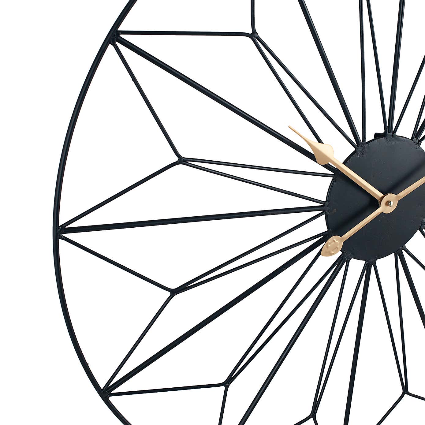 Black and Gold Geo Design Wall Clock 77cm