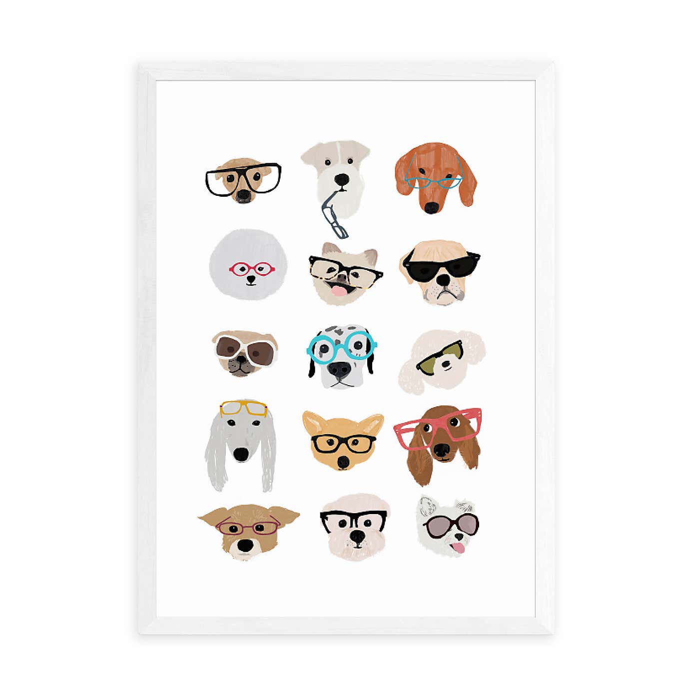 East End Prints Dogs in Glasses Print