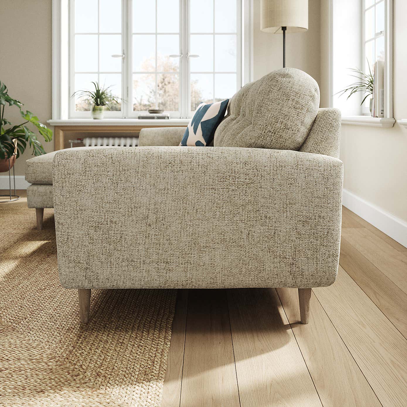 Sven Chunky Chenille Large Corner Chaise Sofa