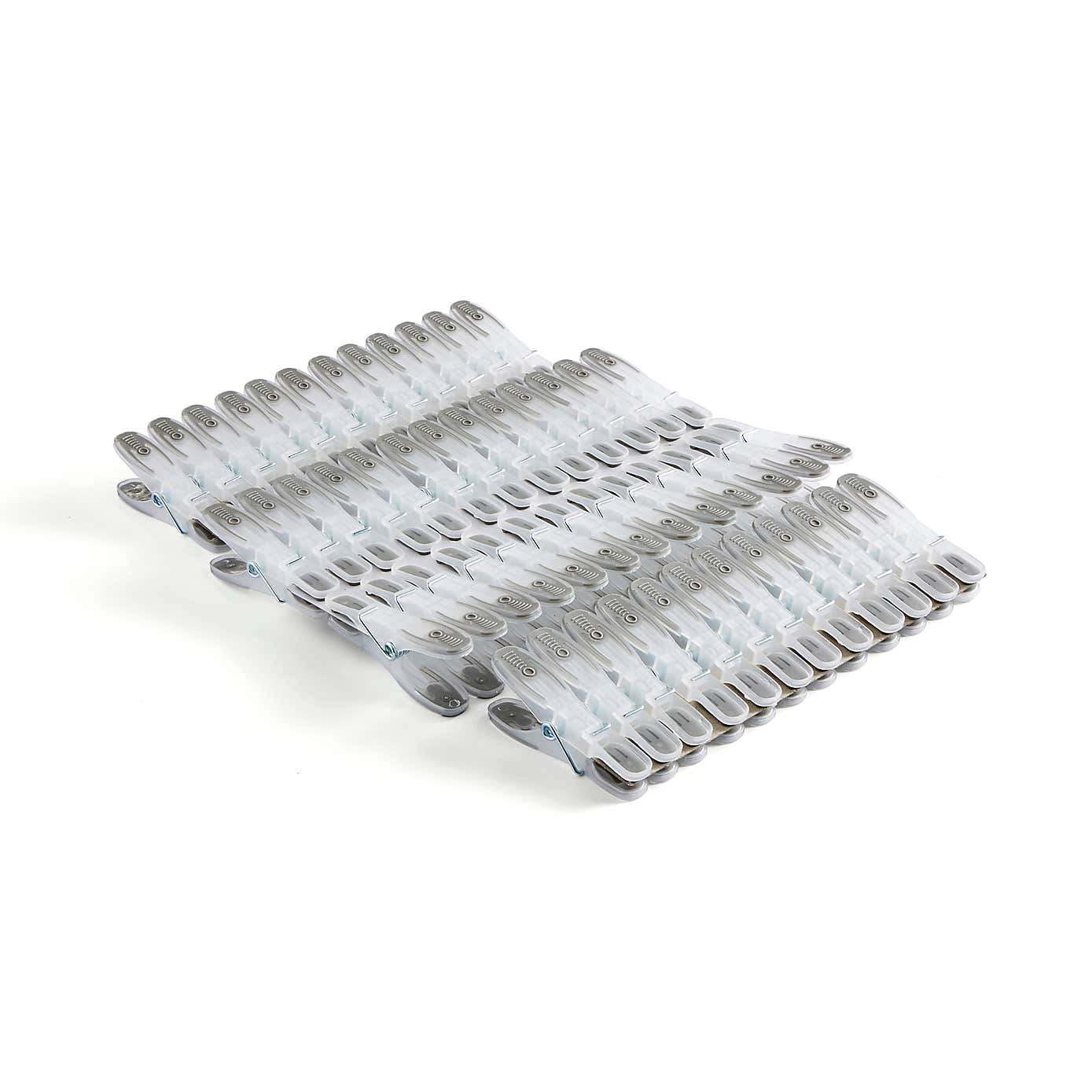 Pack of 50 Grey Soft Grip Plastic Pegs