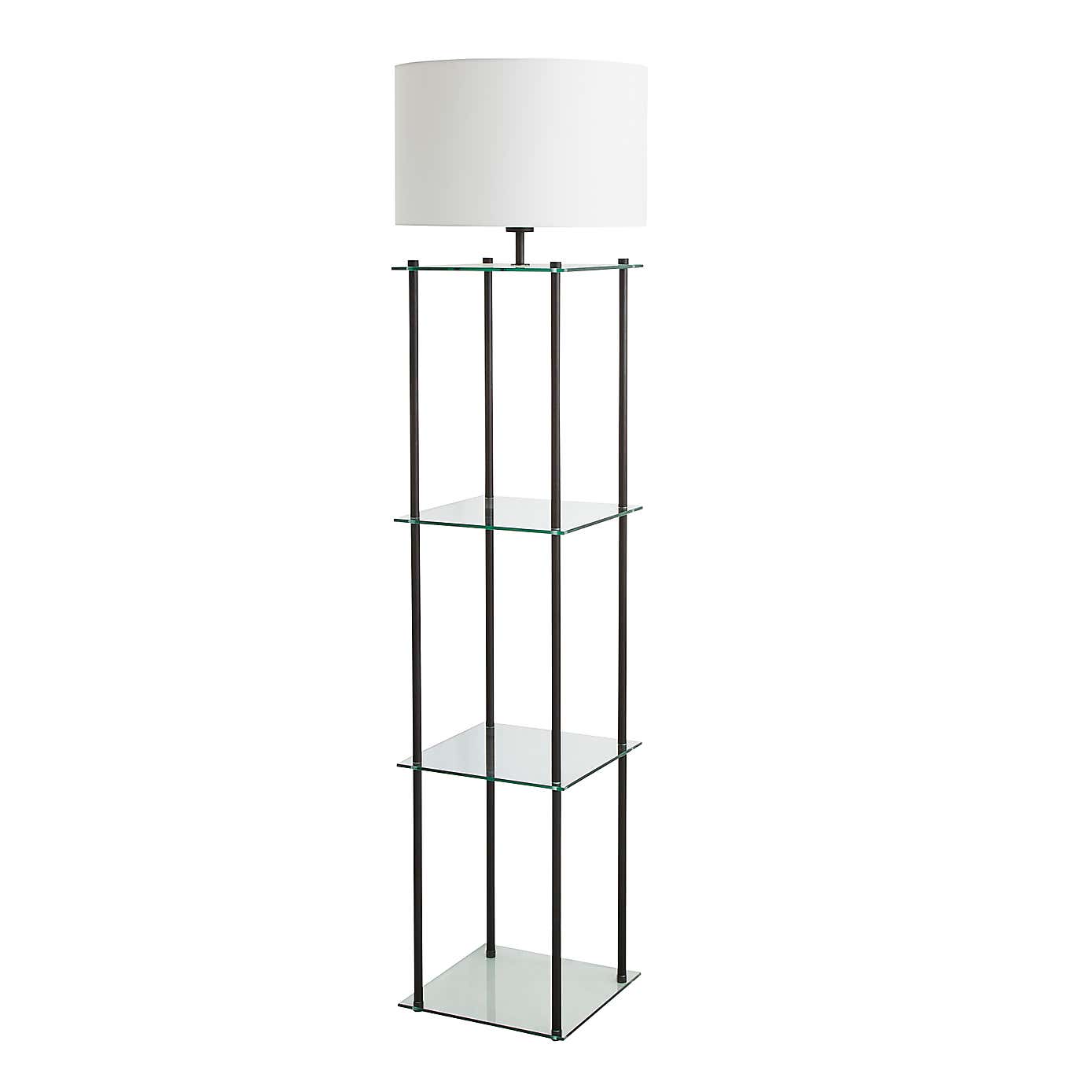 Wendell Glass Shelved Floor Lamp