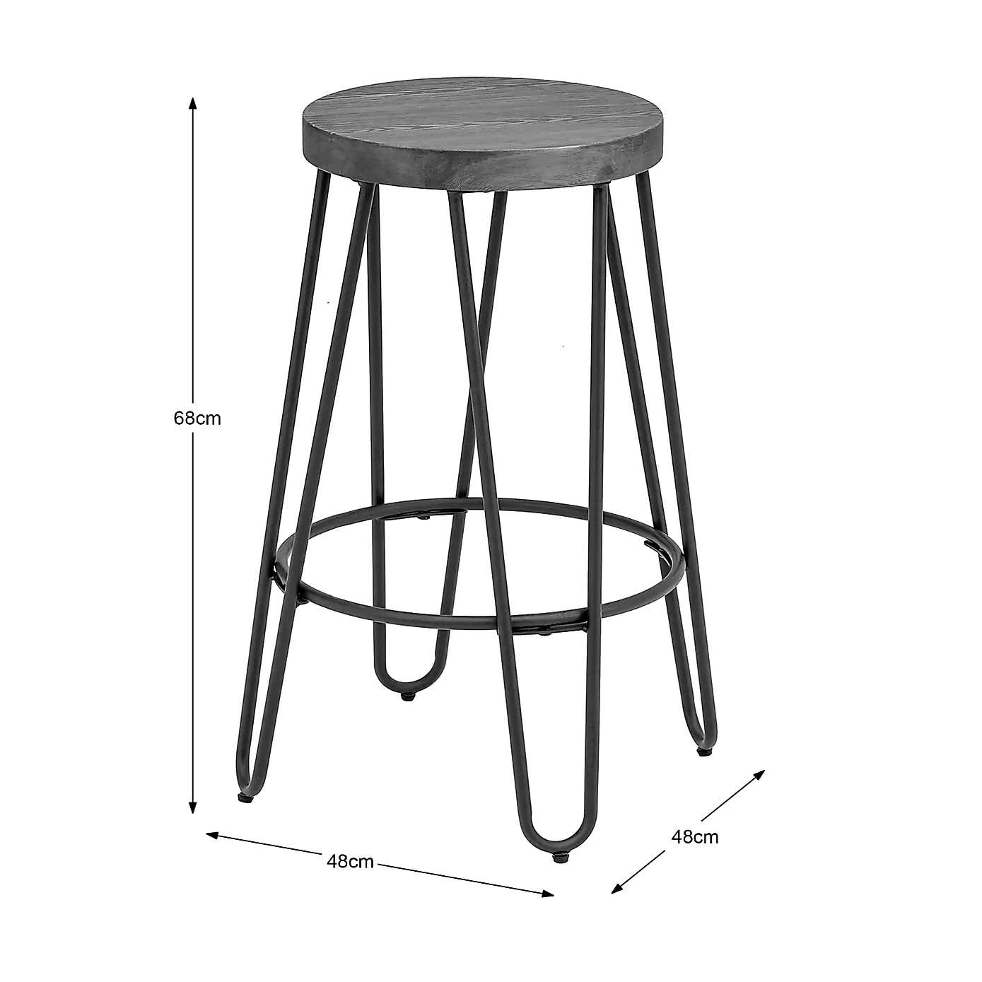 Torino Counter Height Bar Stool, Black Metal