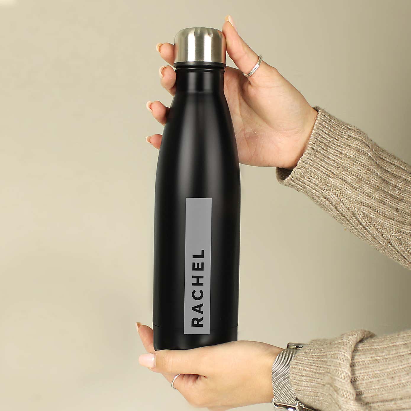 Personalised Rectangle Metal Insulated Drinks Bottle