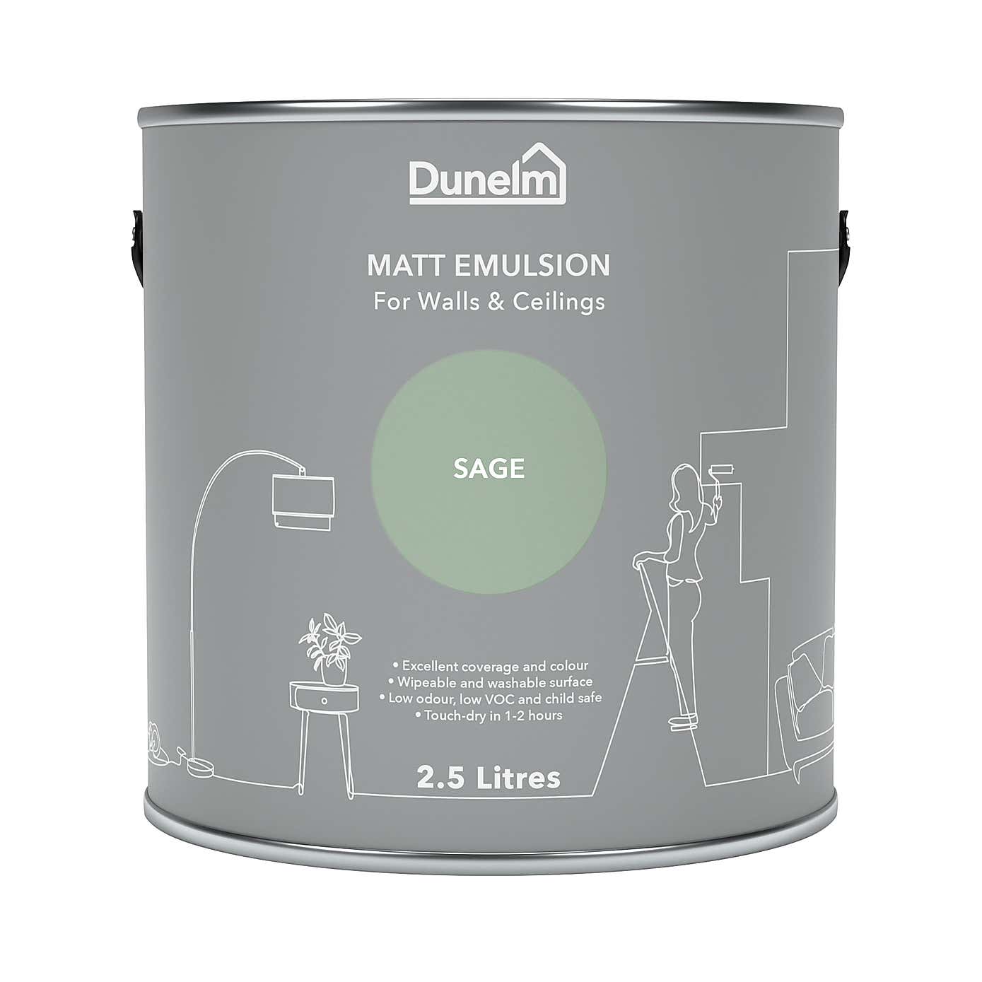 Dunelm Sage Matt Emulsion Paint