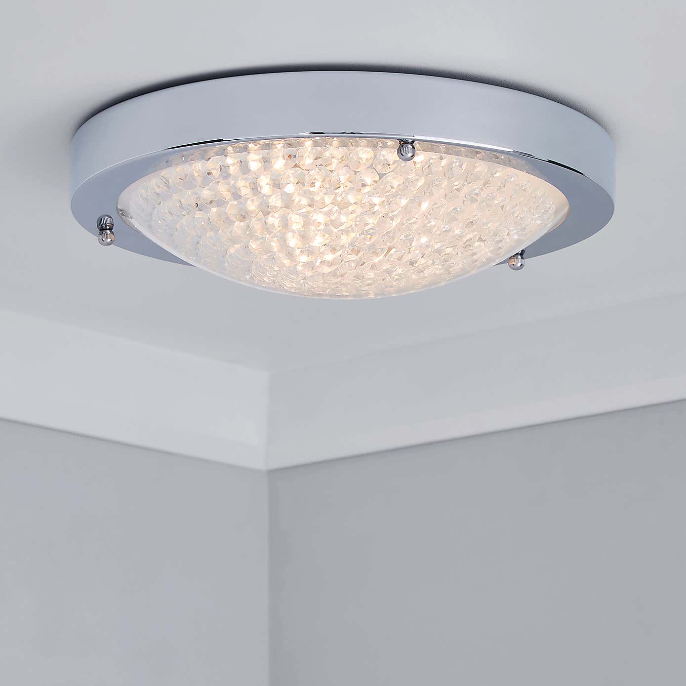 Aegean Crystal Bathroom Flush Ceiling Fitting