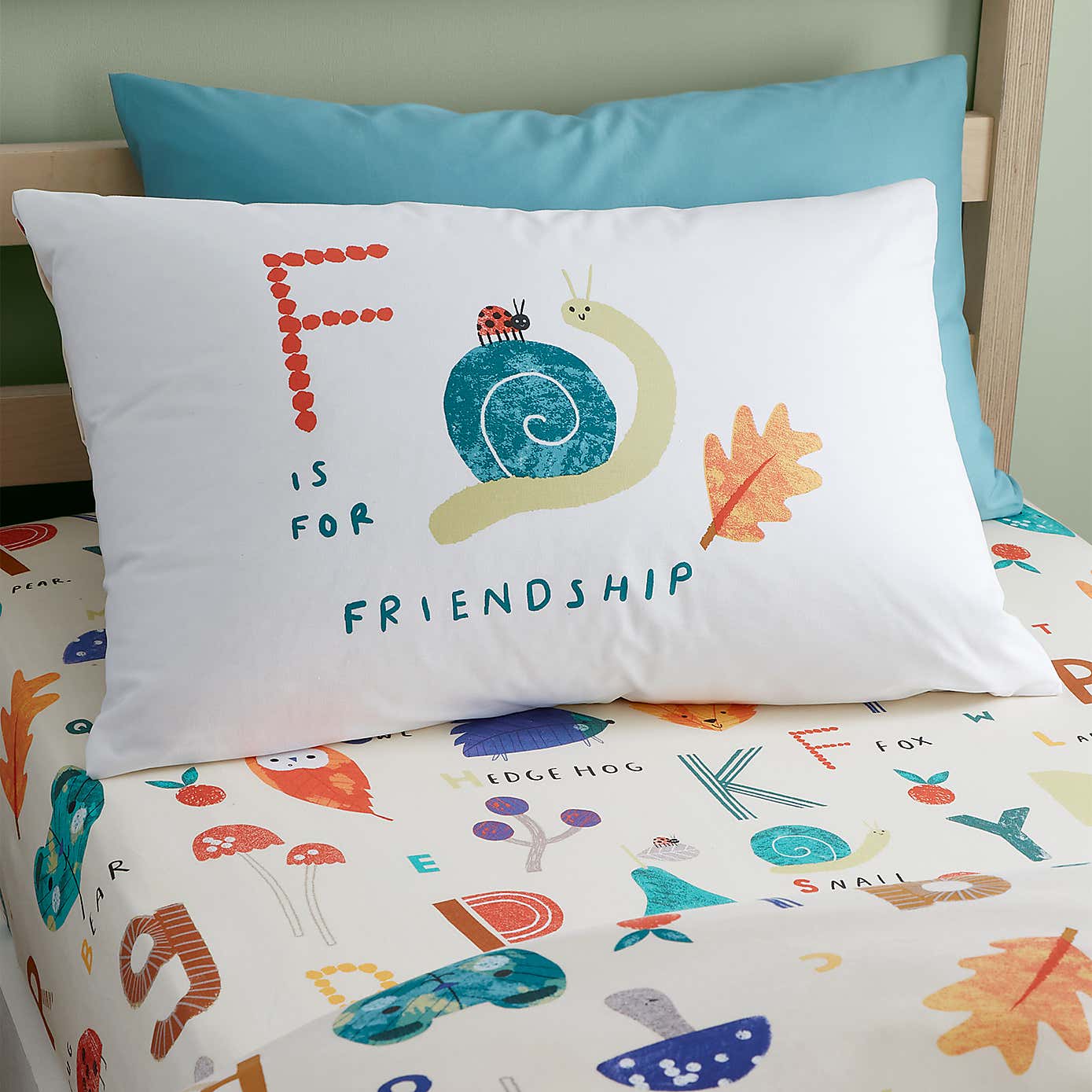 RHS Woodland Alphabet Natural Fitted Sheet