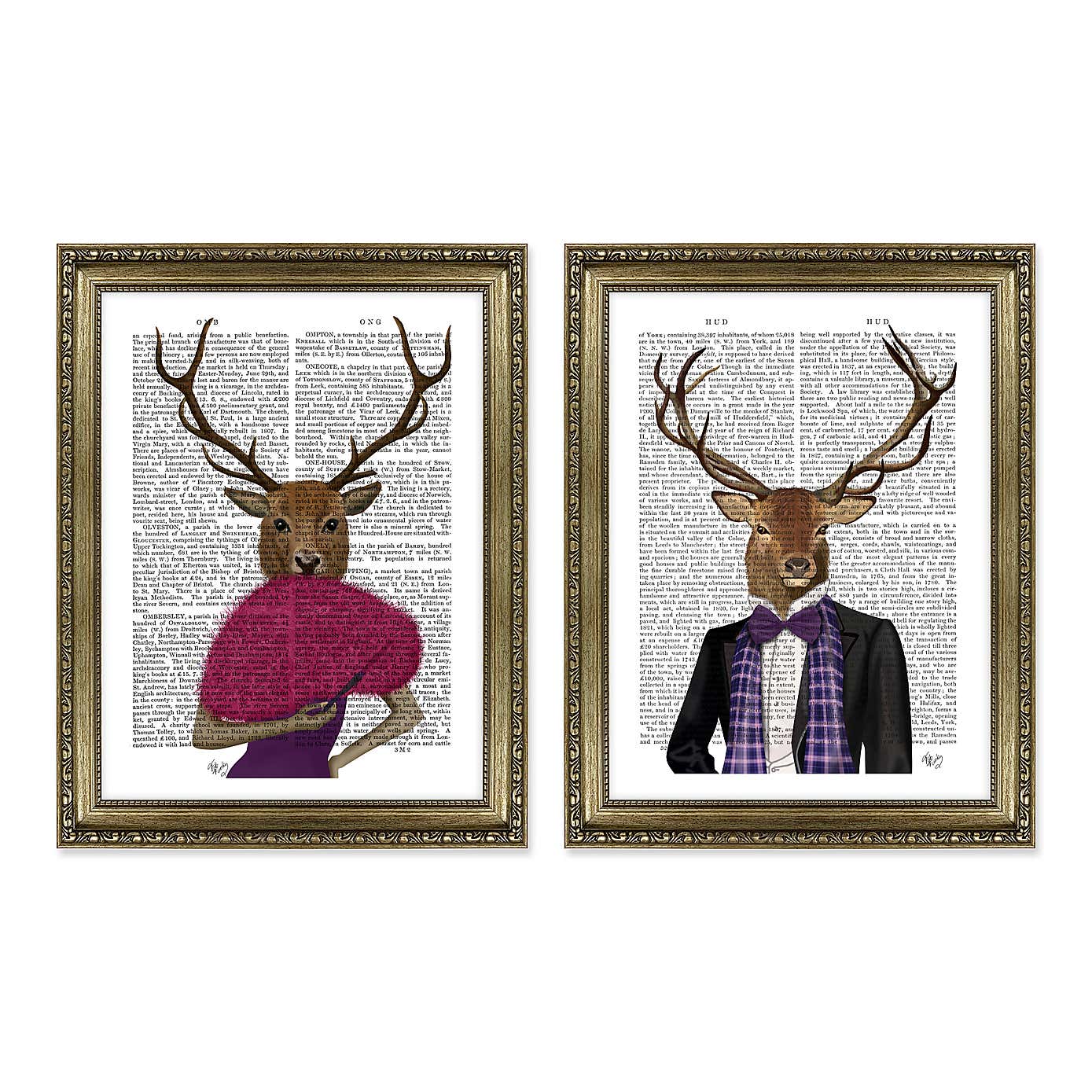 Mr and Mrs II by Fab Funky Set of 2 Framed Prints