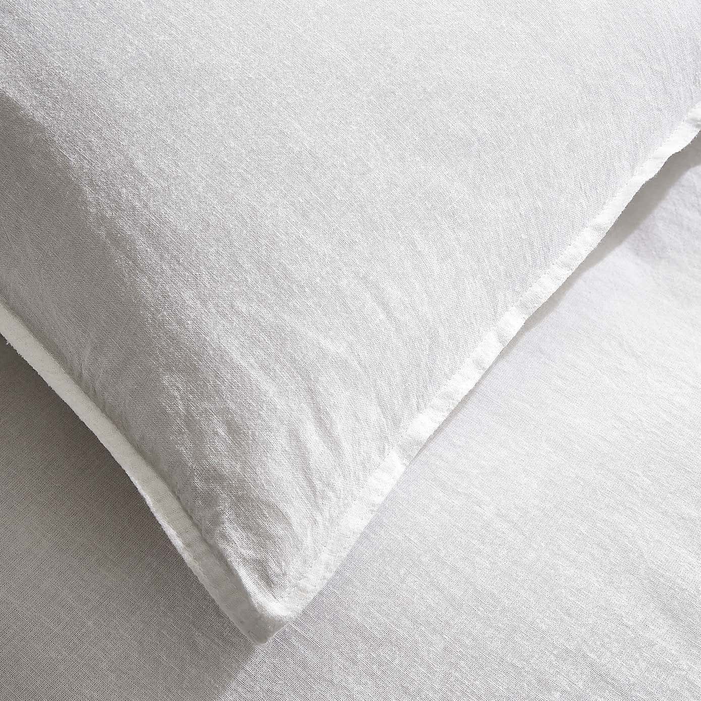 Cotton Linen White Duvet Cover & Pillowcase Set