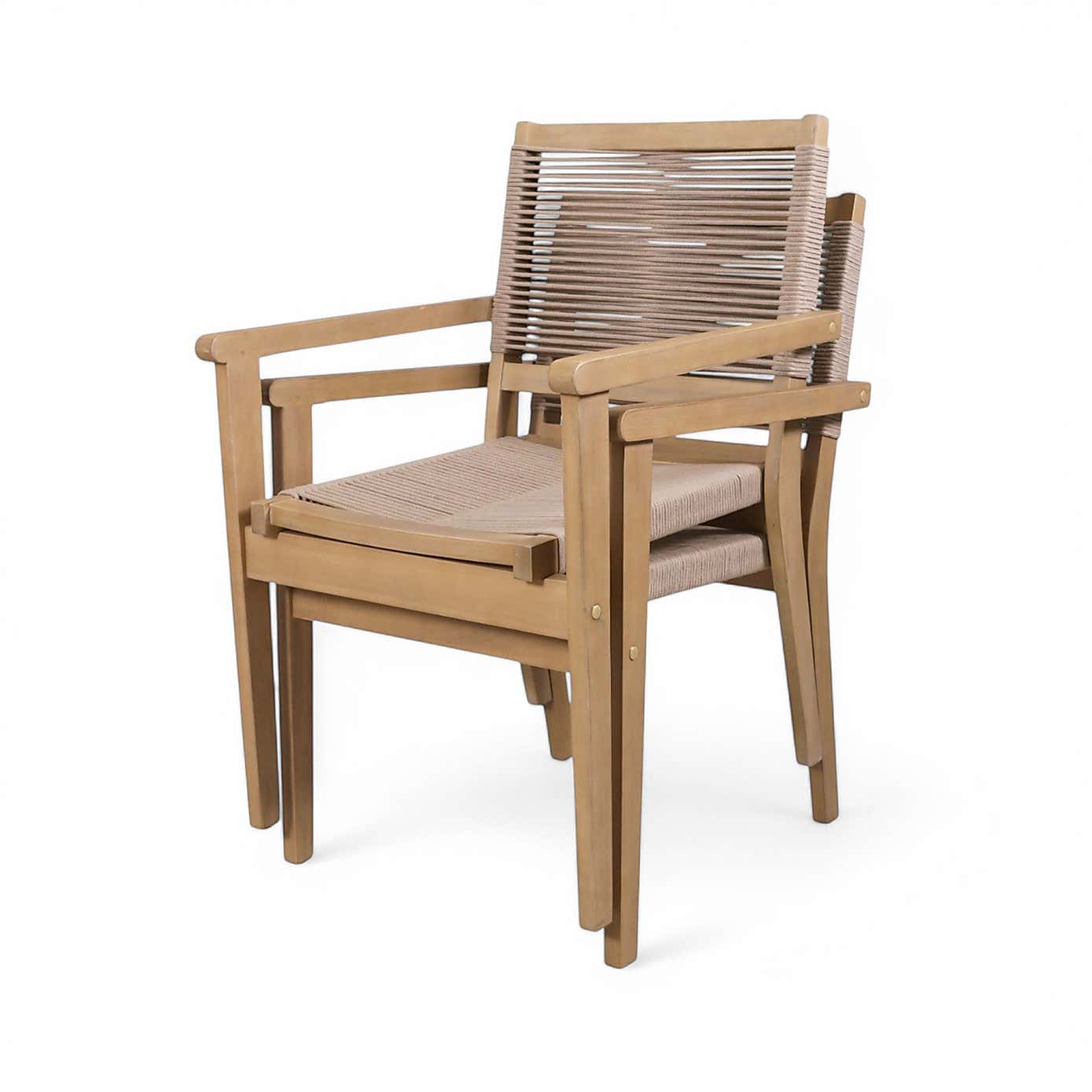 A.Mir Roma 4 Seater Outdoor Stacking Set with Black Granite Insert