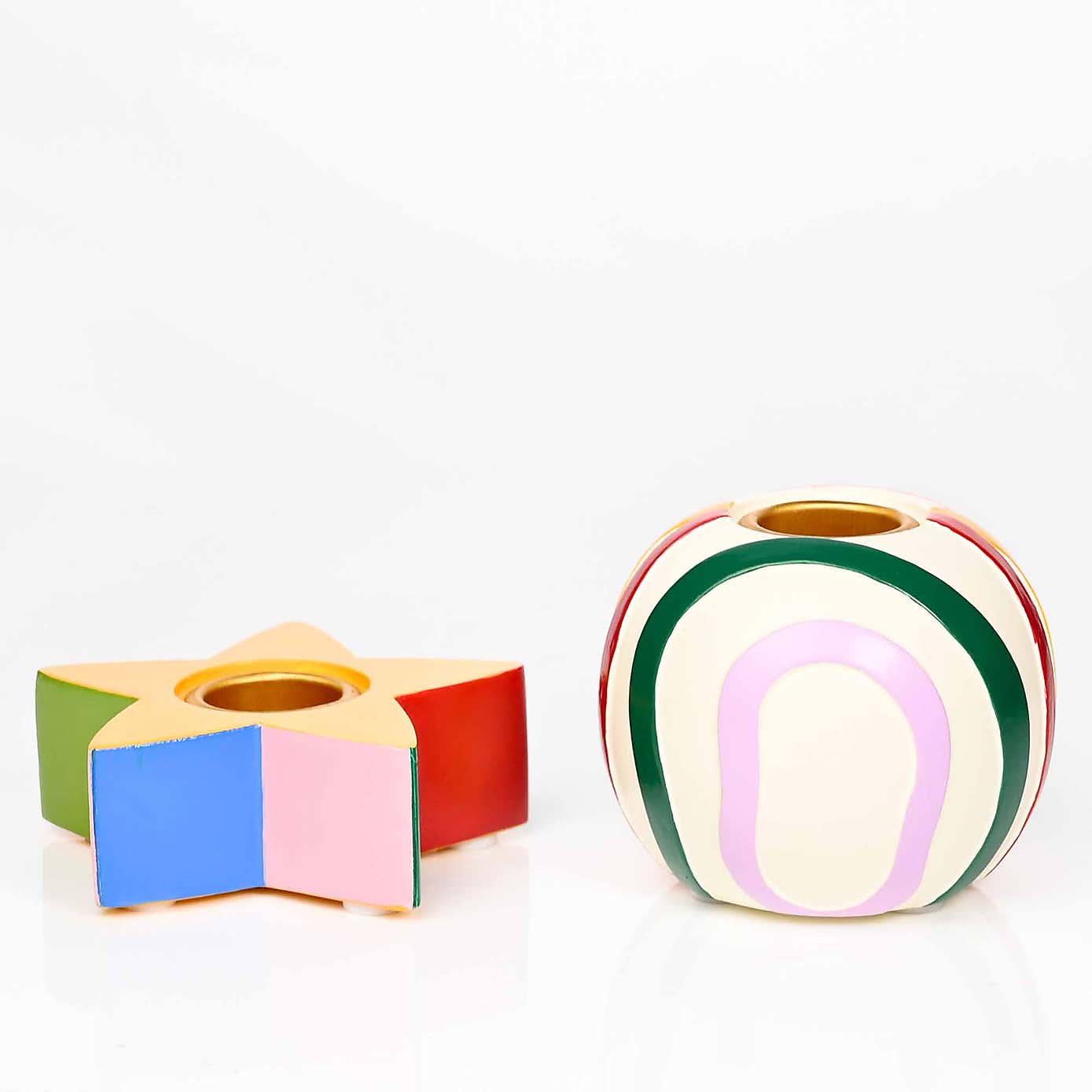 Raspberry Blossom Set of 2 Candlestick Holders